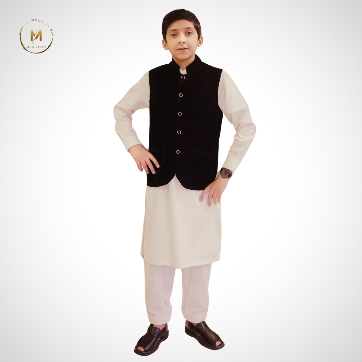 Kids White Shalwar Kameez